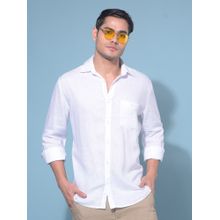 CRIMSOUNE CLUB Men's White Blended Shirt