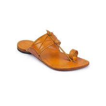 Korakari Men Tan Handmade Leather Kolhapuri Chappal