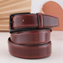 Aditi Wasan Maroon Formal Dual Tone Stitch Design Genuine Leather Belt for MenMaroon Formal Dual Tone Stitch Design Genuine Leather Belt for Men