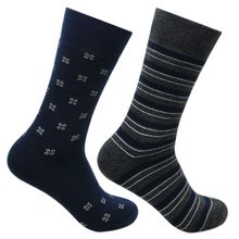Bonjour Men's Cushioned Woolen Crew Socks, Pack Of 2 - Multi-Color (Free size)