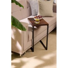 Wewood C-Shaped Table Teak Stained Wood Finish (20Mm Thick)