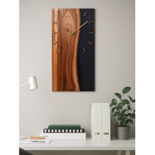 Wewood Elegant Resin Wall Clock Perfect Blend Of Sheesham Wood & Black Resin
