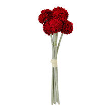 Fourwalls Decorative Artificial Synthetic Chrysanthemum Flower Bunch (6 Flowers, 30 cm Tall, Red)