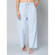 Zelena Women Striped Pure Cotton Blue Maternity Lounge Pants