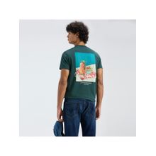 Pepe Jeans Men Green Back Print Short Sleeve T-Shirt
