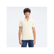 Pepe Jeans Men Off White Short Sleeve Flat Knit Polo