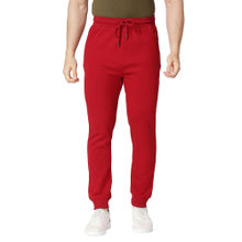 BASICS Jogger Fit Recing Red Cotton Polyester Track Pant
