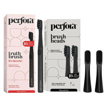 Perfora Electric Toothbrush - Charcoal Grey + Brush Head Refill Combo