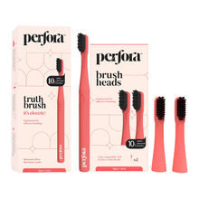 Perfora Electric Toothbrush - Spicy Coral + Brush Head Refill Combo