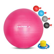Vector X Exercise Ball - Professional Grade Anti-Burst Ball Yoga Fitness 95Cm Pink