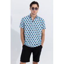 Snitch Men Blue Polka Dots Regular Fit Polo T-Shirt