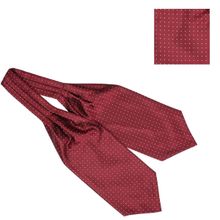 The Tie Hub Revolve Maroon with Yellow Mini Polka Cravat and Pocket Square Combo For Men