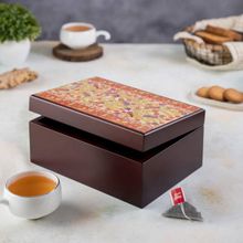 KOLOROBIA Kalamkari Finesse Decorative Luxury Wooden Tea Storage Box Organizer Container