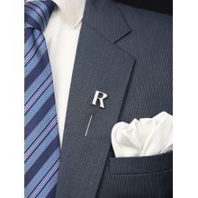 PELUCHE Alphabet 'R' Silver Lapel Pin