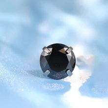 Raajsi by Yellow Chimes 925 Sterling Silver Black Crystal Stud Earrings