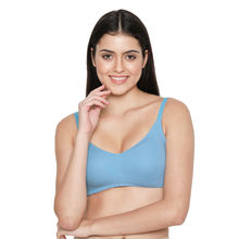 Shyaway Susie Everyday Wirefree Full Coverage Bottom Encircled Non-Padded Moulded Bra- Blue (30B)