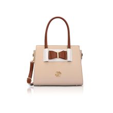 Lavie Signature Brown Synthetic Leather Solid Handbag with Detachable Strap