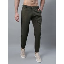 Cantabil Men Olive Green Solid Jogger