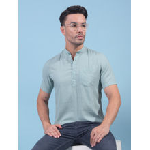 CRIMSOUNE CLUB Men Green Linen Short Kurta