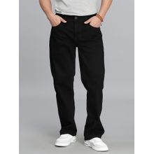 ROOKIES Black 5 Pocket Mid Rise Comfort Straight Fit Cropped Jeans