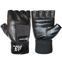 MuscleXP Firm Stud Workout Gym Gloves - Jet Black