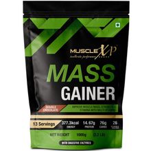 MuscleXP Mass Gainer - With 26 Vitamins And Minerals, Digestive Enzymes - Double Chocolate