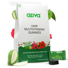 Oziva Biotin Hair Multivitamin Gummies (Keratin Builder, Iron) for Hair Fall Control, Pack of 1