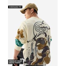 The Souled Store Official Avatar Aang And Appa Men Oversized Full Sleeve T-Shirts
