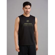 SKECHERS Men Black Solid Tank