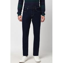 Peter England Men Navy Blue Mid Waist Regular Jeans