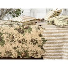 Belleven Cotton Romantic Cabbage Rose Quilted Bedding Set (King)