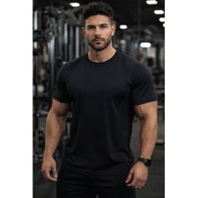 Parcel Yard Mens Half Sleeve Round Neck T-Shirt - Black
