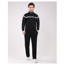 Monte Carlo Men's Black Collar Neck Full Sleeve Jacket with Track Pant