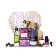 Soulflower Lavender Heart Bath Skincare Gift set for Wedding, bride, Men, women, Couple, Birthday