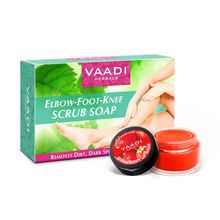 Vaadi Herbals Elbow-Foot-Knee Scrub Soap & Strawberry Lip Balm Combo