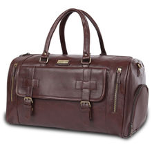 FUR JADEN Brown Travel Duffle Bag With Shoe Pocket