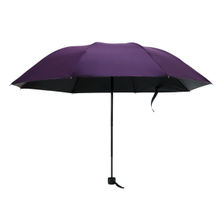 Kuber Industries 3 Fold Manual Umbrella Windproof, Sunproof & Rainproof Women, Men & Kids Purple