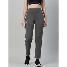 C9 Airwear Women Regular Fit Solid Grey Trackpant with Logo
