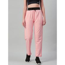 C9 Airwear Women Pink Relax Fit Solid Trackpant with Logo And Pockets