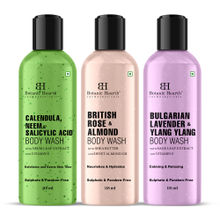 Botanic Hearth Body Wash - British Rose, Neem & Lavender Shower Gel - Pack of 3