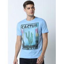 Huetrap Mens Light Blue Short Sleeve T-Shirt
