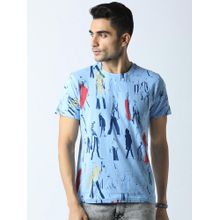 Huetrap Mens Light Blue Short Sleeve T-Shirt
