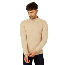 Kvetoo Solid,Plain High Neck Sweater For Men