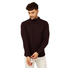 Kvetoo Solid,Plain High Neck Sweater For Men