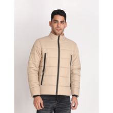 Chkokko Men Winter Wear Beige Jacket