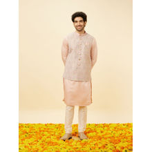 Manyavar Mens Pink Brocade Jacket