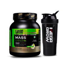 Megagrow Mass Gainer Whey Protein With Shaker - Banana