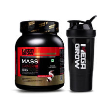 Megagrow Mass Gainer High Calories Formula Whey Protein Powder With Shaker - Chocolate