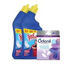 Sanifresh Ultrashine Toilet Cleaner (Pack of 2) Free Odonil Air Freshner Lavender Meadows