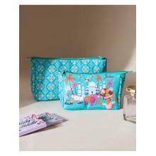 Chumbak Turquoise Printed Pouches (Pack Of 2)